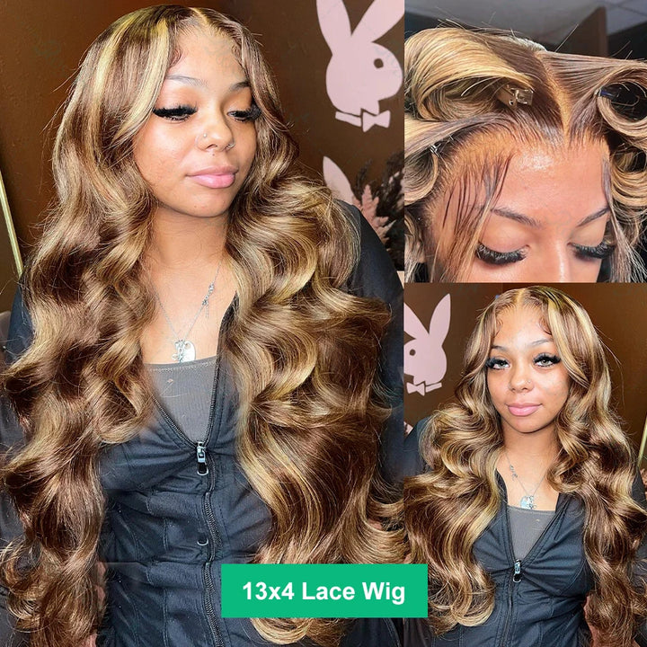 Wavy Hair Wig with Highlights