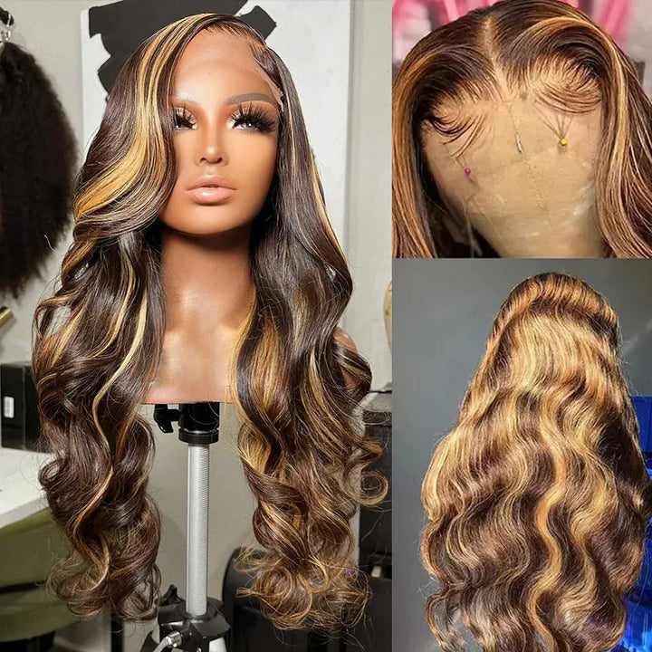 Wavy Hair Wig with Highlights